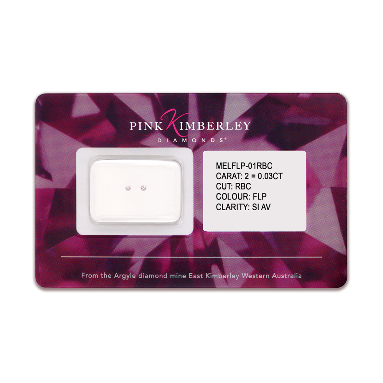 Pink Diamond Round Brilliant FLP/SIAV 2 = 0.03ct