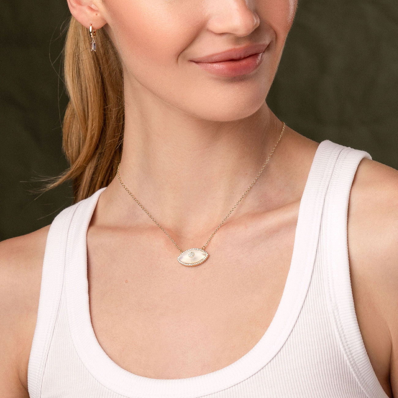 Nialaya Women&#8217;s Moonstone Eye Necklace