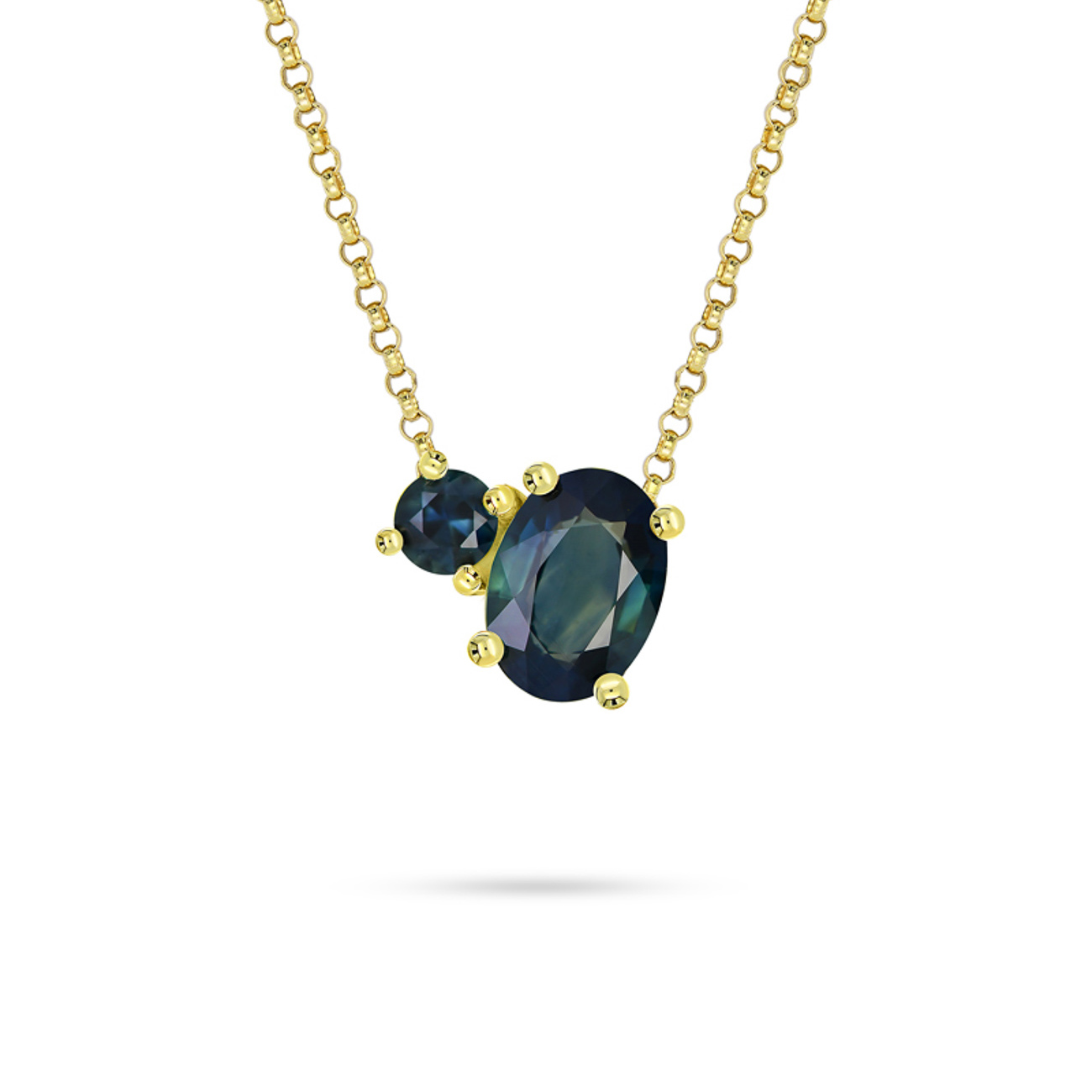 Blue Australian Sapphire Toi Et Moi Necklace