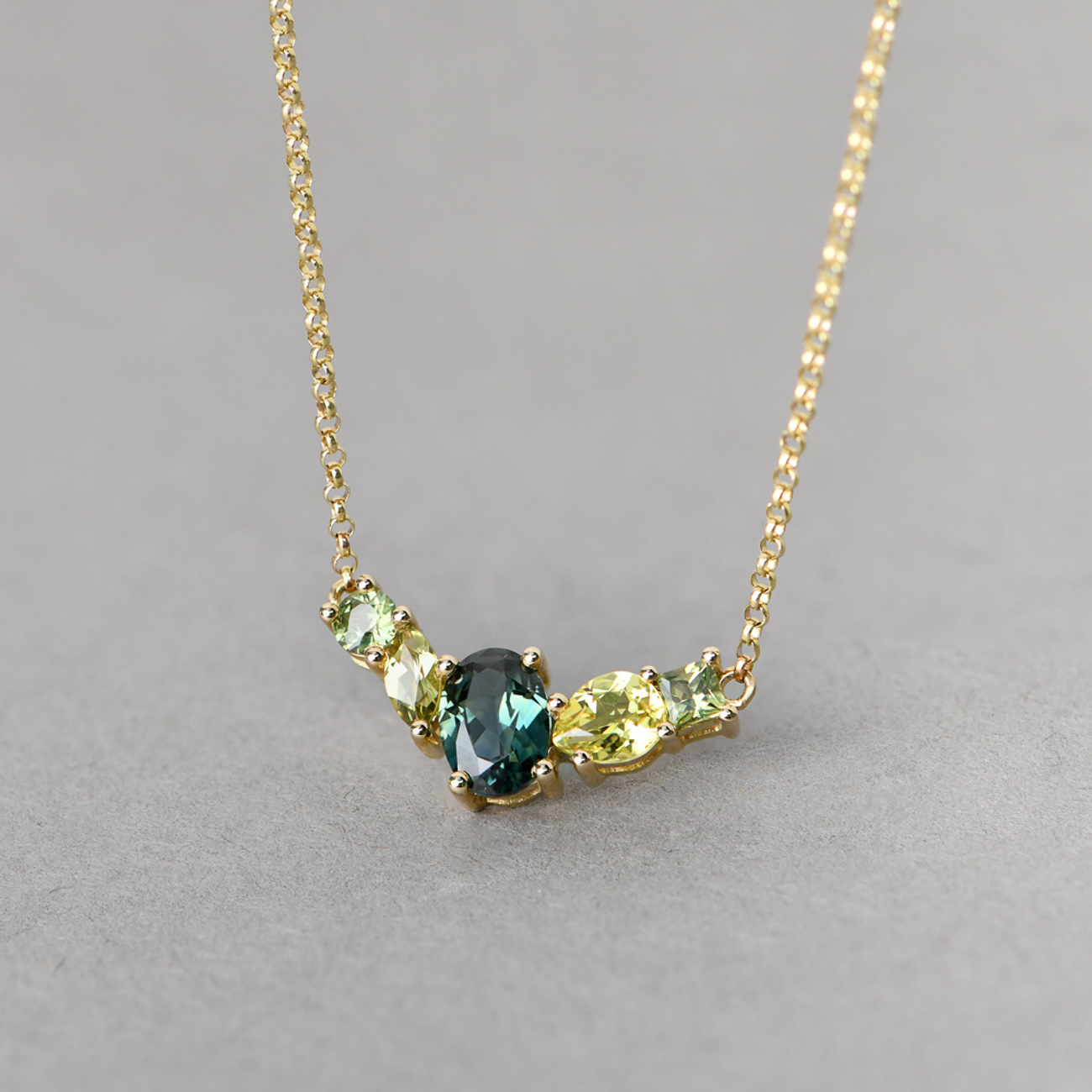 Multi-coloured Australian Sapphire Ophelia Necklace