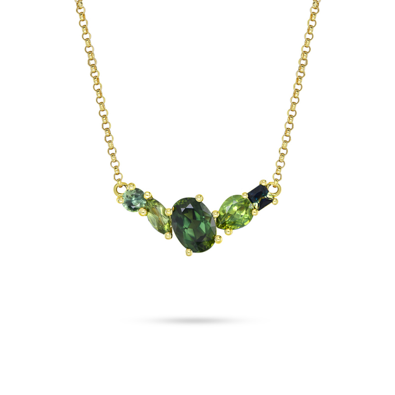 Multi-coloured Australian Sapphire Ophelia Necklace