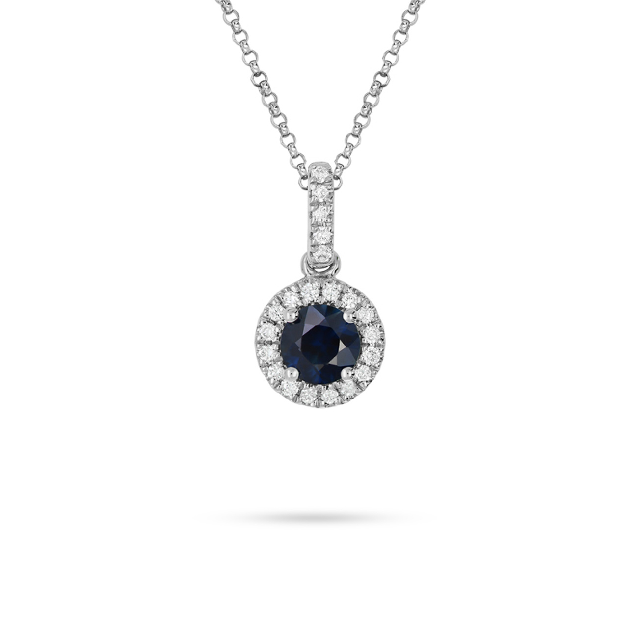 Blue Australian Sapphire &#038; Diamond Clarissa Necklace