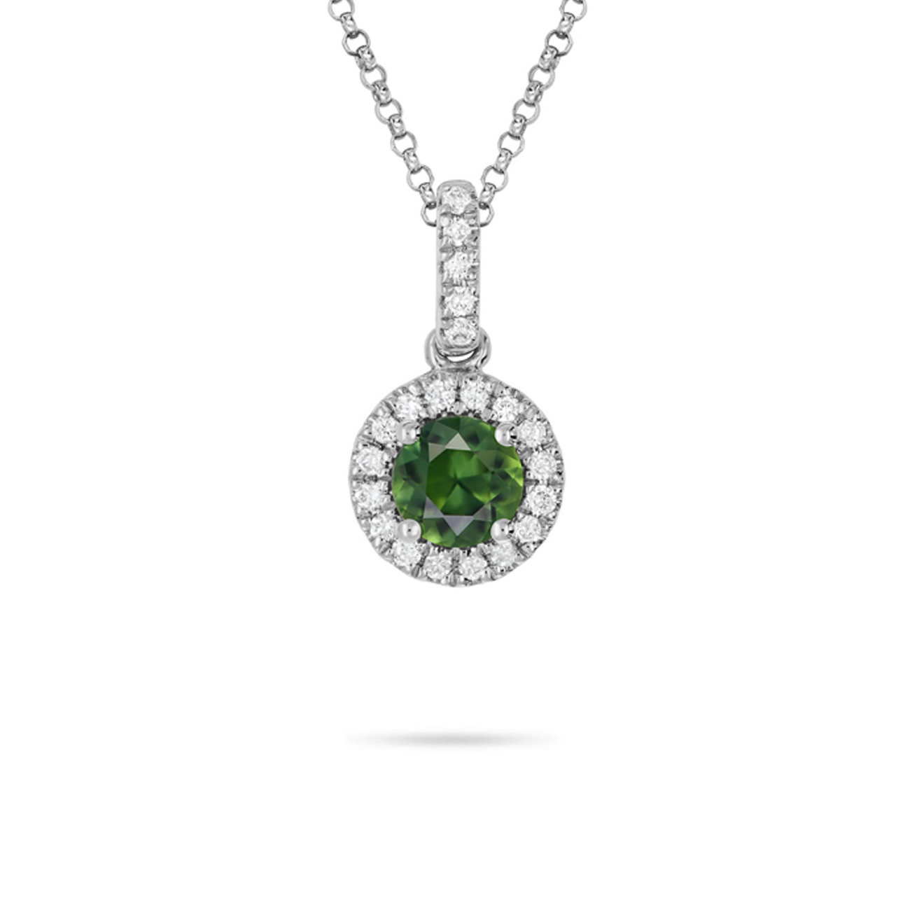 Green Australian Sapphire &#038; Diamond Clarissa Necklace