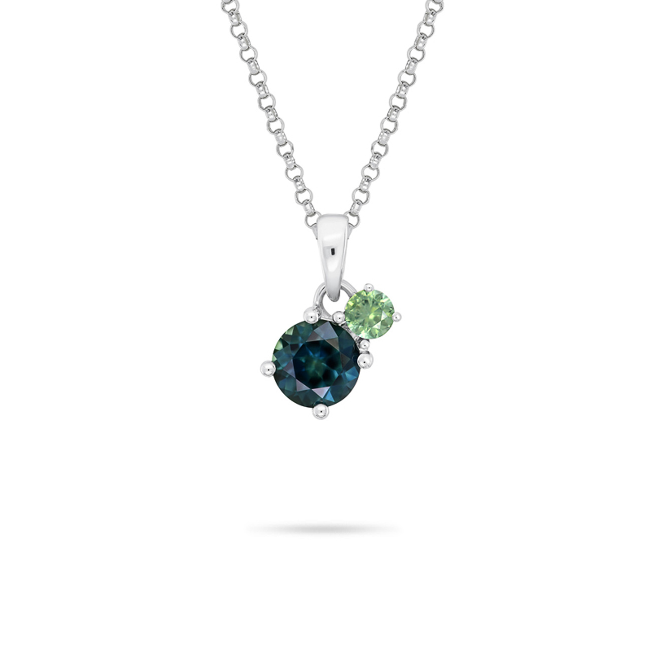 Blue Australian Sapphire Toi Et Moi Necklace