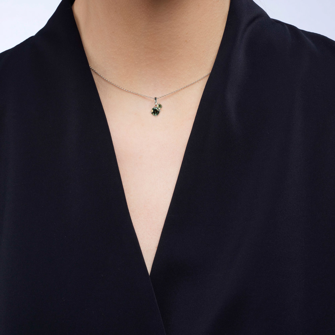 Blue Australian Sapphire Toi Et Moi Necklace
