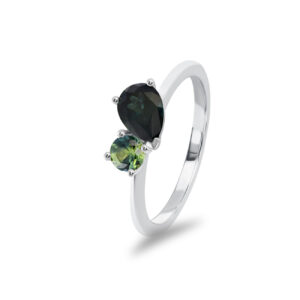 Blue & Parti Australian Sapphire Toi Et Moi Ring