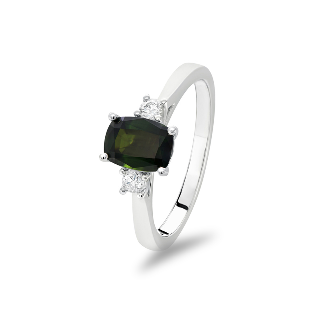 Green Australian Sapphire &#038; Diamond Endota Ring