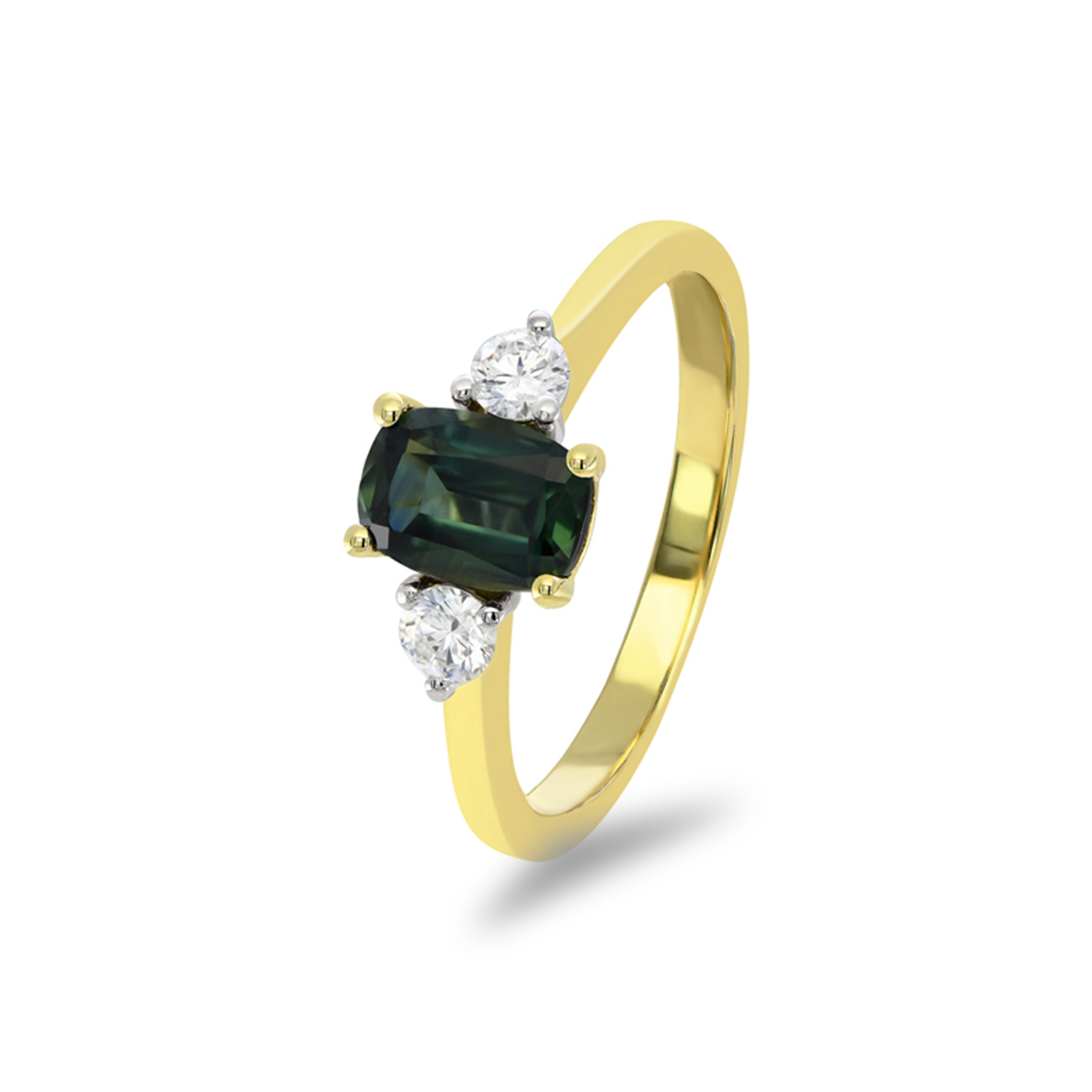 Teal Australian Sapphire &#038; Diamond Endota Ring