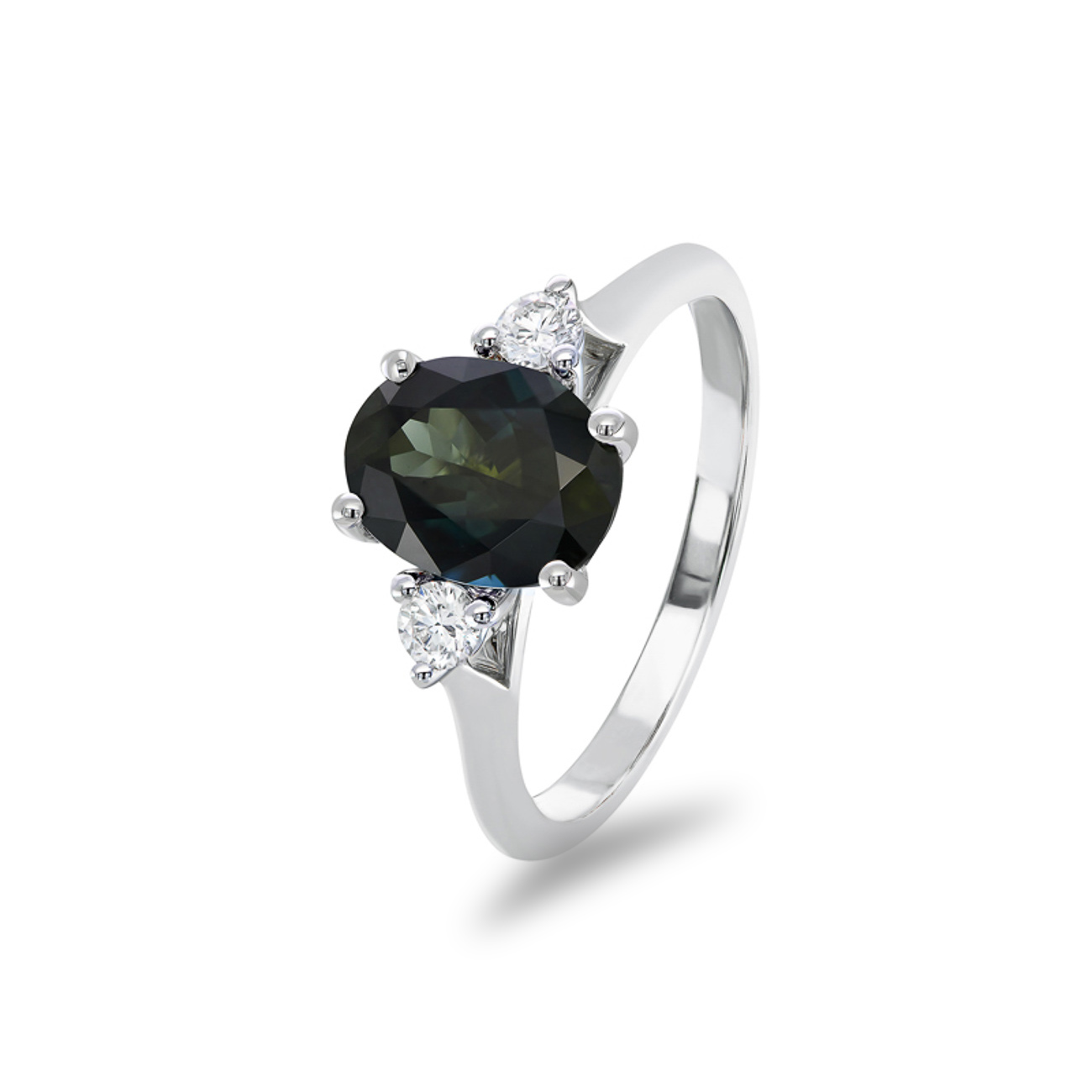 Blue Australian Sapphire &#038; Diamond Endota Ring