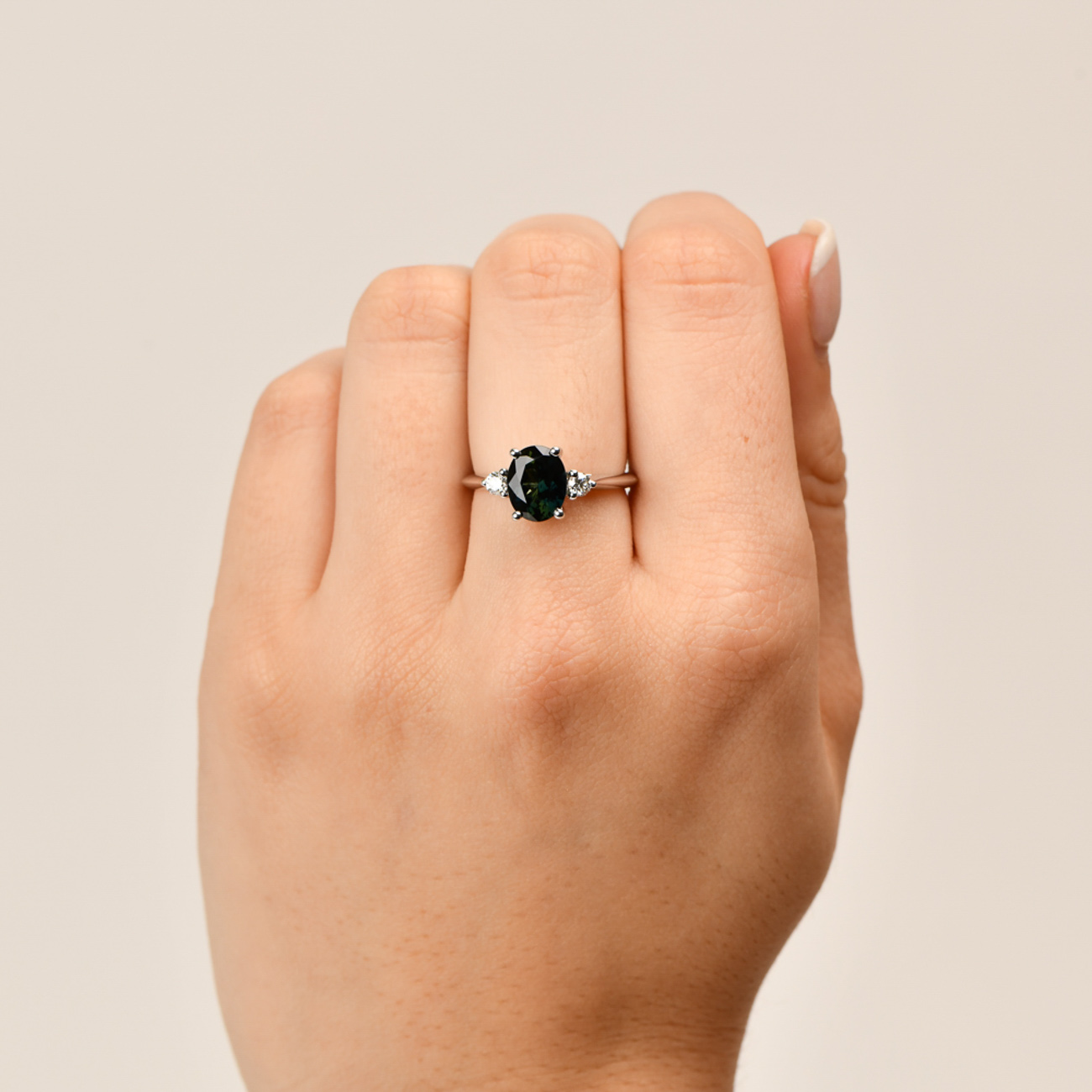 Blue Australian Sapphire &#038; Diamond Endota Ring