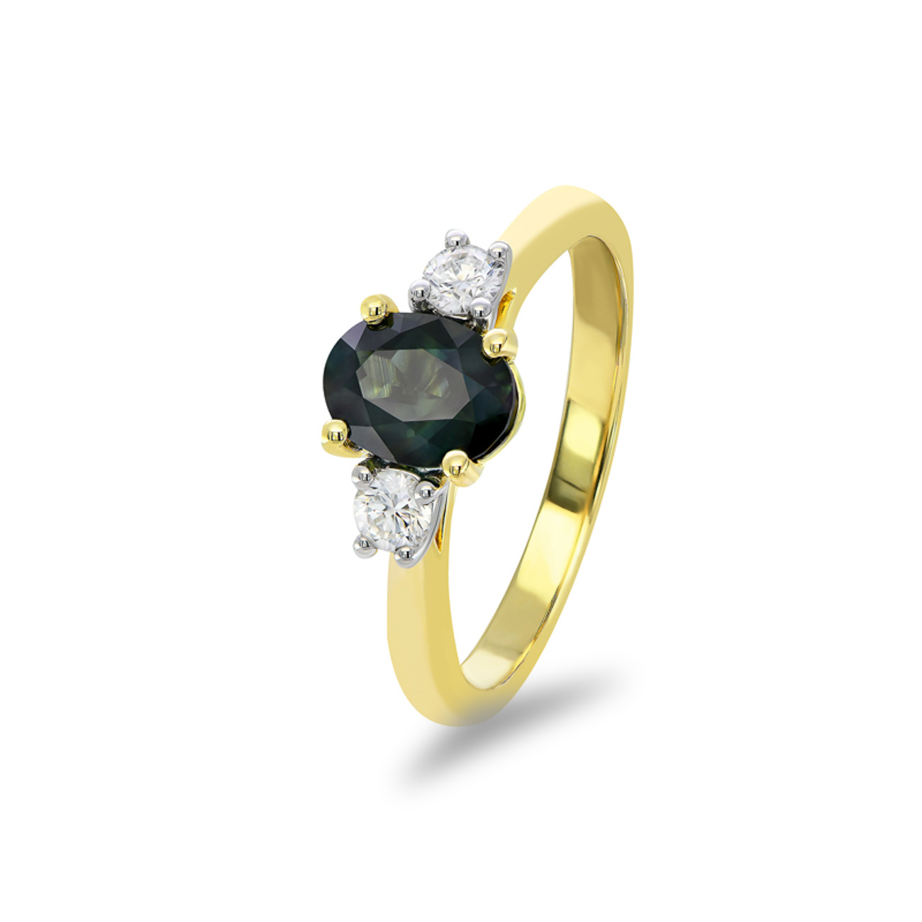 Teal Australian Sapphire &#038; Diamond Endota Ring
