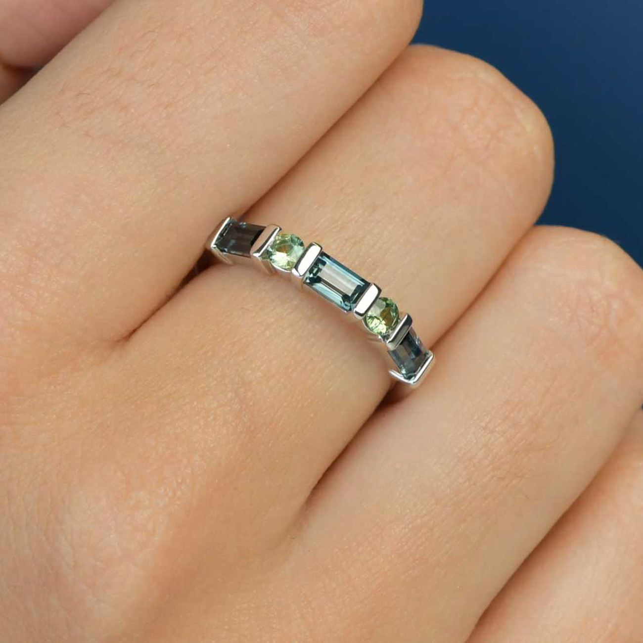 Blue &#038; Green Australian Sapphire Aleena Ring