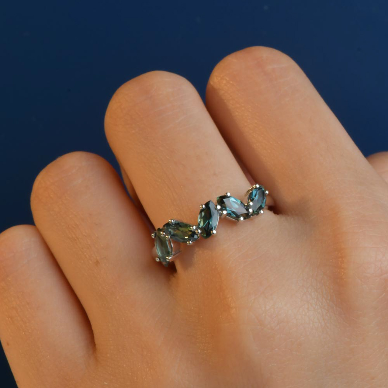 Teal Australian Sapphire Matilda Ring