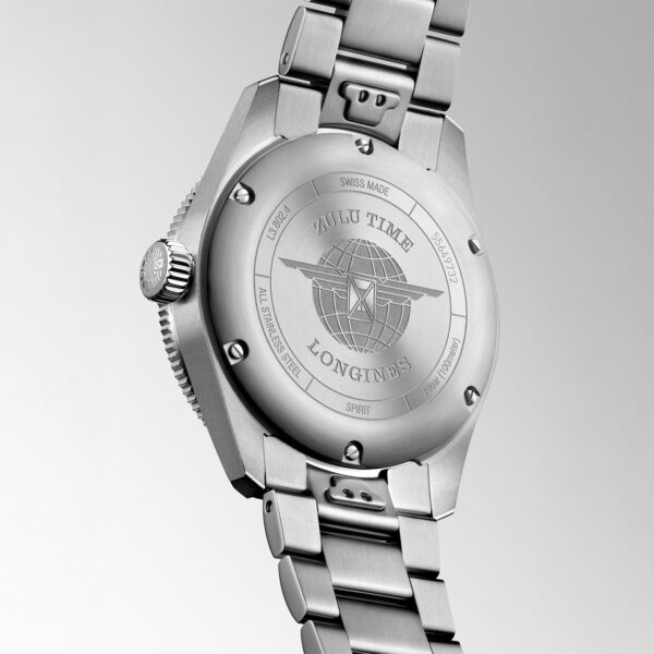 Longines Spirit Zulu Time GMT 39mm L38024606 with anthracite dial and stainless steel bracelet