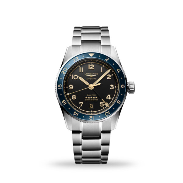 Longines Spirit Zulu Time GMT 39mm L38024606 with anthracite dial and stainless steel bracelet