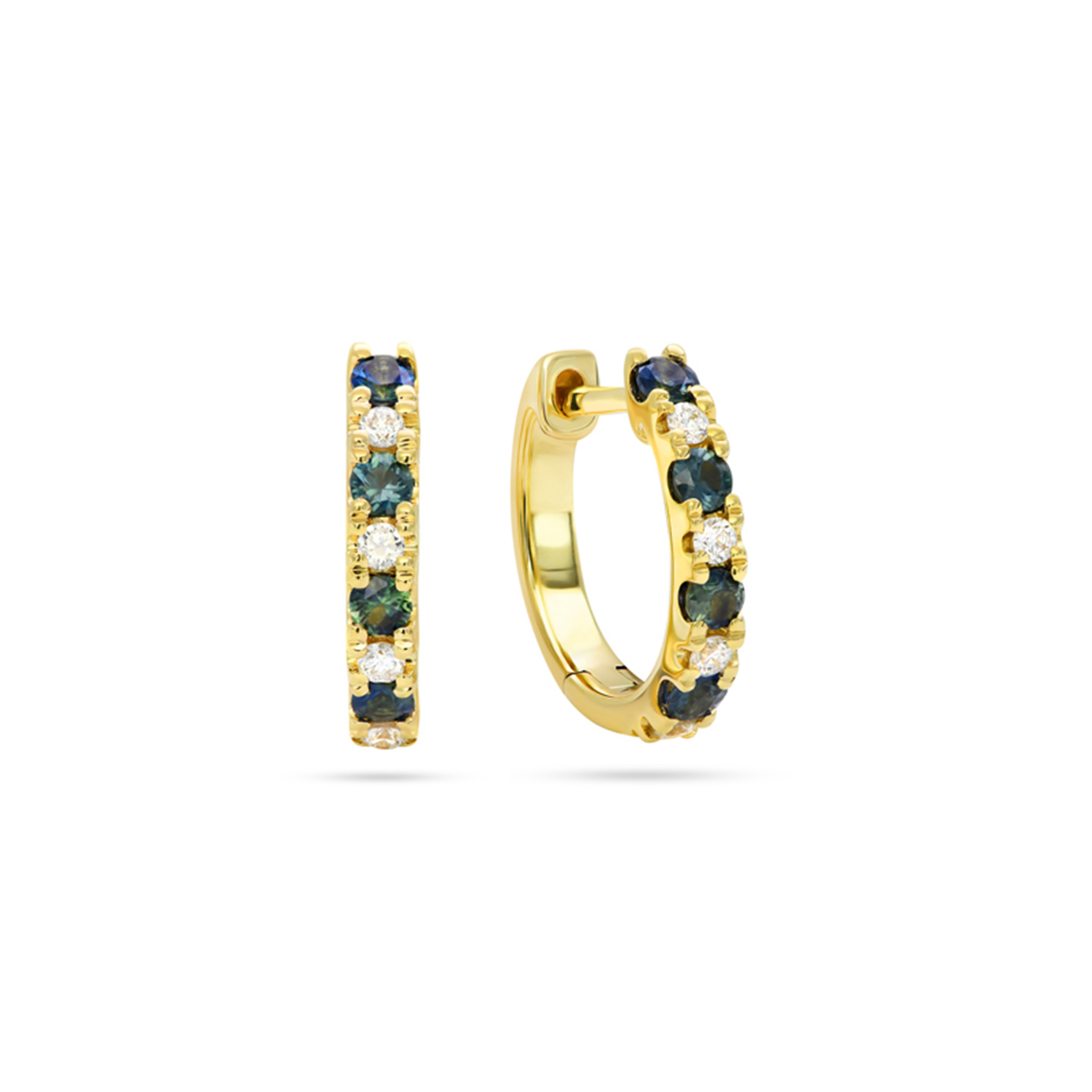 Teal Australian Sapphire &#038; Diamond Kailani Earrings