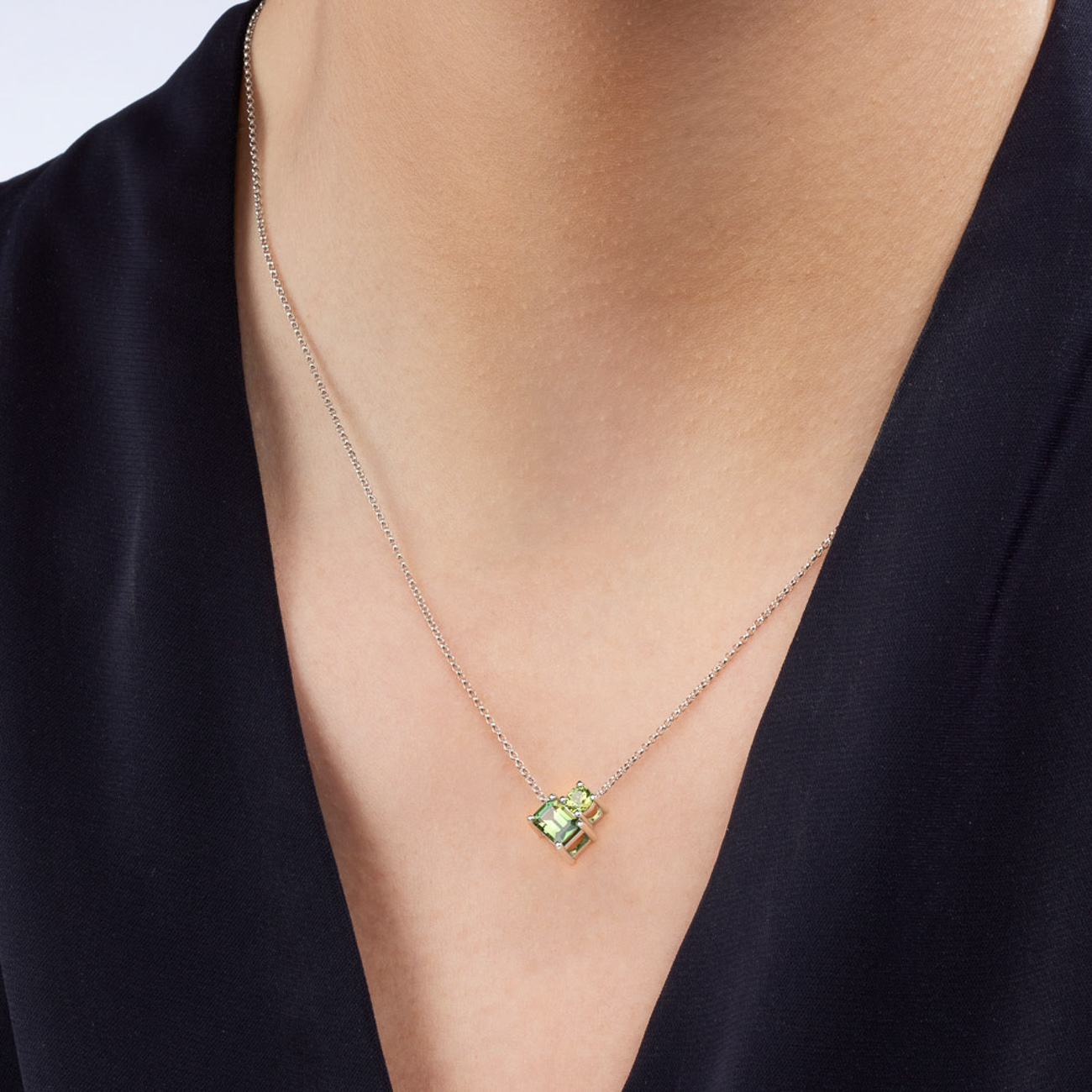 Light Parti &#038; Yellow Australian Sapphire Toi Et Moi Necklace