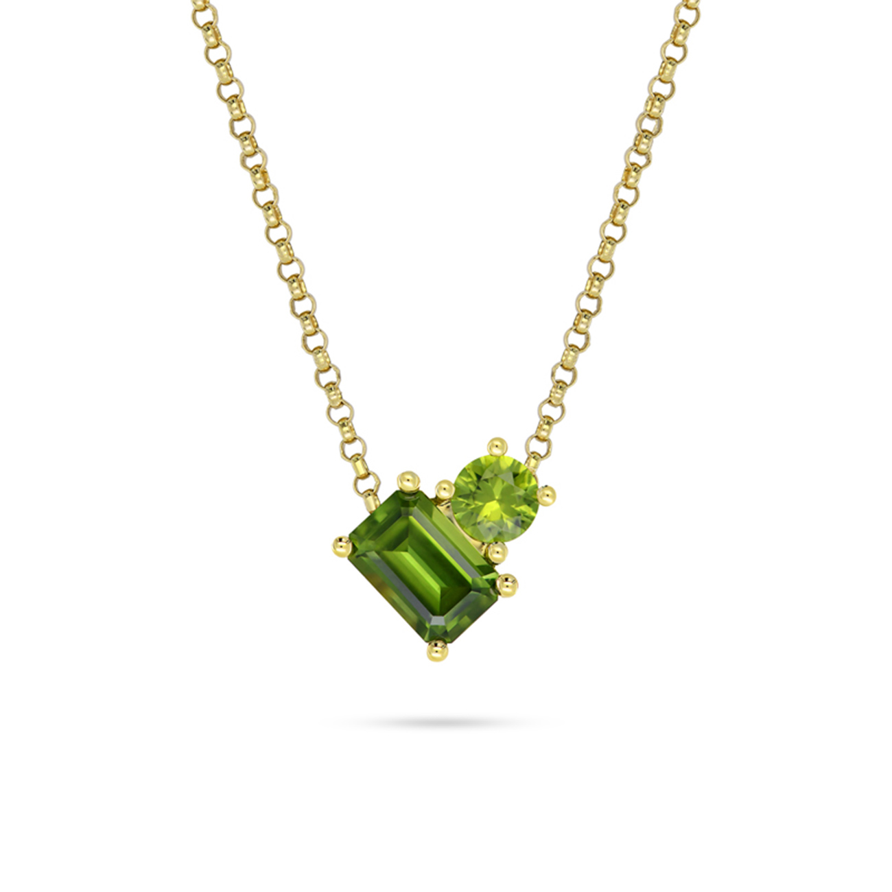 Green Australian Sapphire Toi Et Moi Necklace