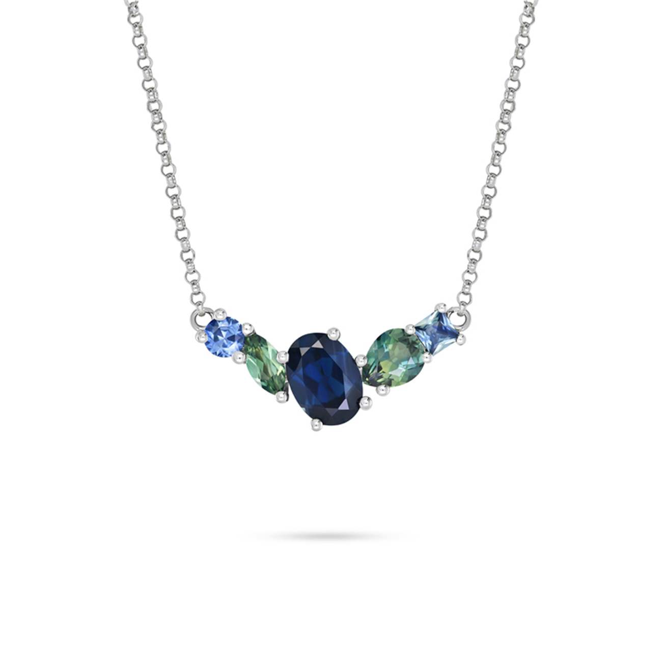 Multi-coloured Australian Sapphire Ophelia Necklace