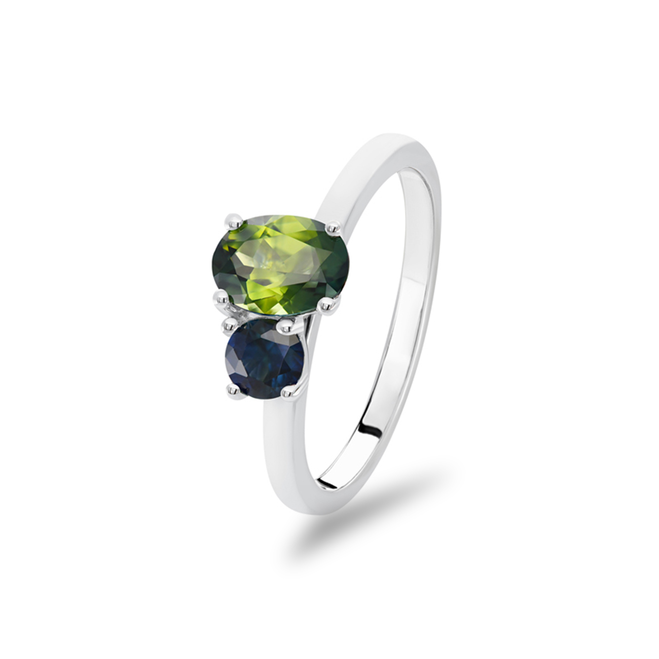 Blue &#038; Parti Australian Sapphire Toi Et Moi Ring