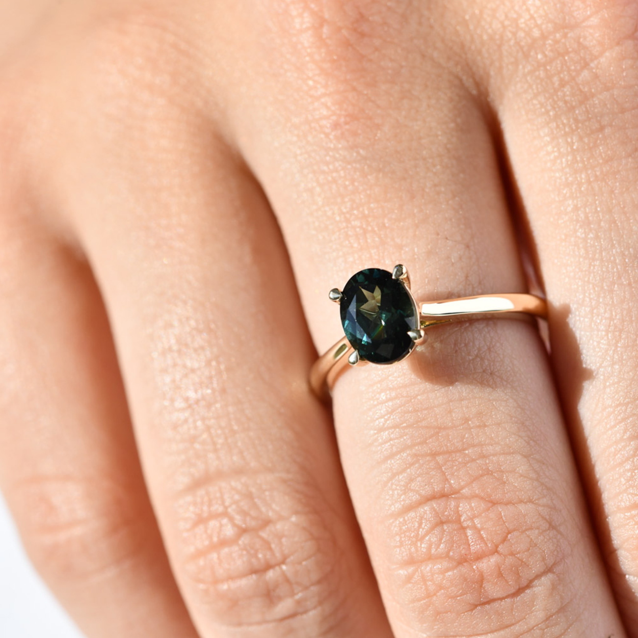 Teal Australian Sapphire Maira Ring
