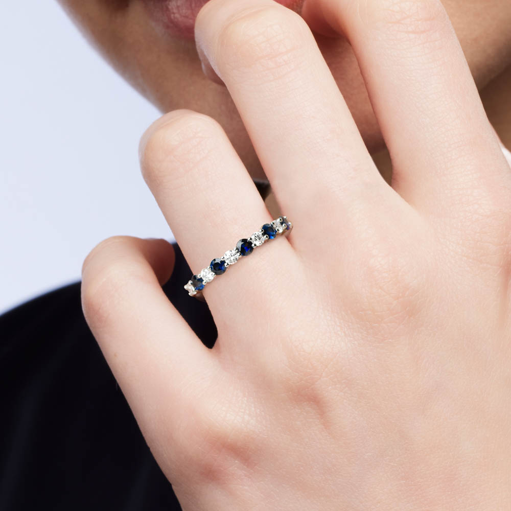 Blue Australian Sapphire &#038; Diamond Livianna Ring