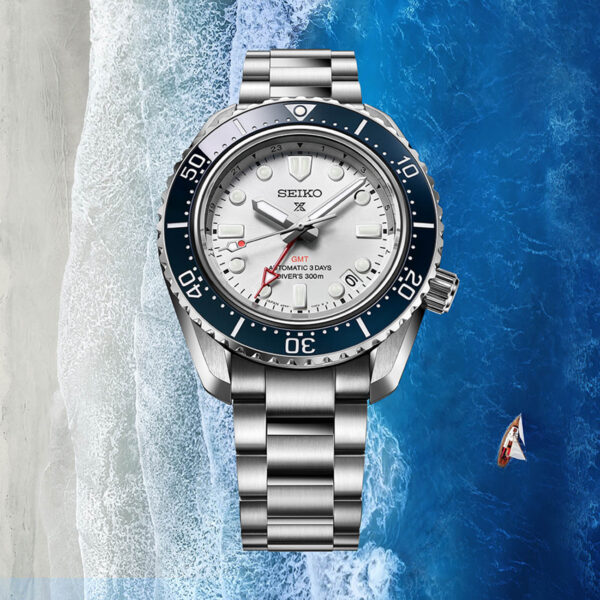 Seiko Prospex Automatic G.M.T Divers SPB519J 42mm watch with white dial and sapphire crystal