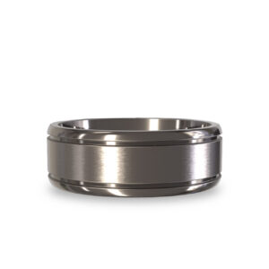 Modern Wedding Band in Titanium