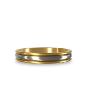 Modern Wedding Band in 18K White & Yellow Gold