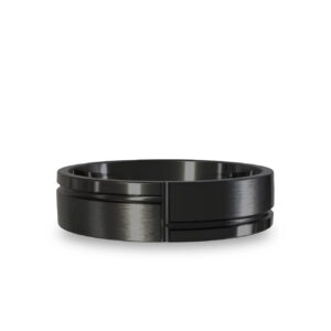 Modern Wedding Band in Black Zirconium