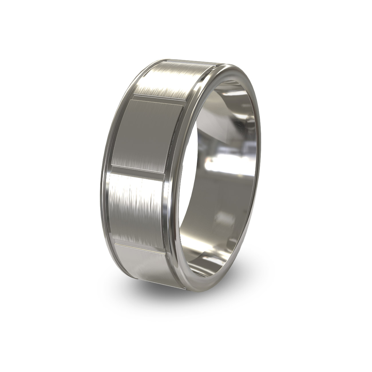 Modern Wedding Band in 18K White Gold