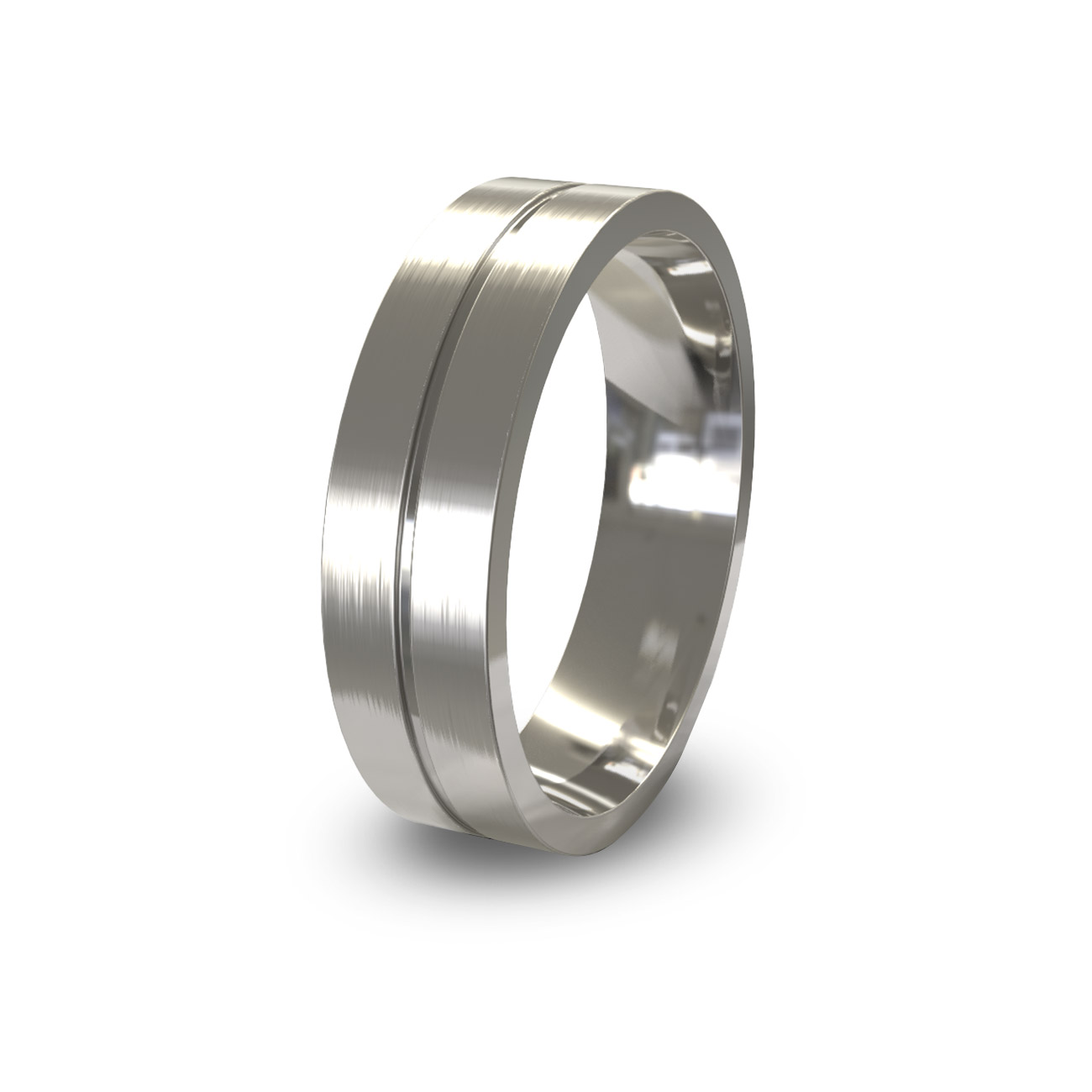 Modern Wedding Band in 18K White Gold