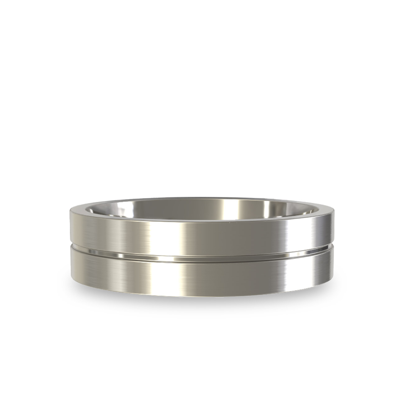 Modern Wedding Band in 18K White Gold