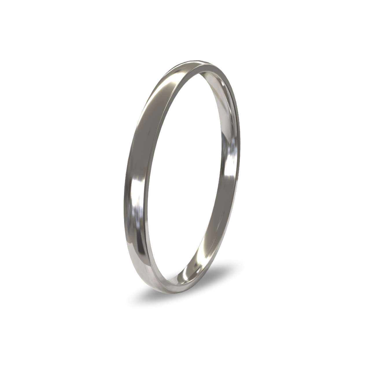 Traditional Wedding Band in 18K White Gold