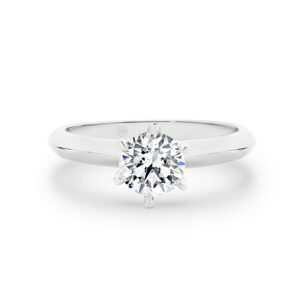 1.00ct Round Brilliant Solitaire Diamond Engagement Ring In 18K White Gold