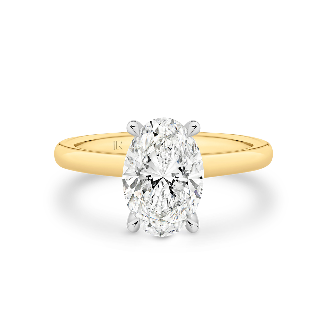 Eternity Radiant Cut Lab Diamond Hidden Halo Engagement Ring In 18K Yellow Gold