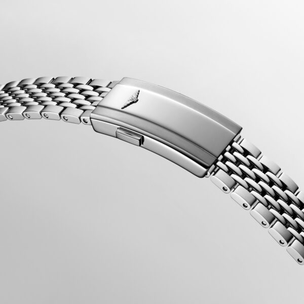 Longines Legend Diver 39mm watch with white matt dial and stainless steel bracelet