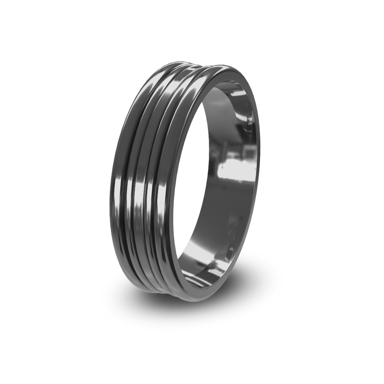 Modern Wedding Band in Black Zirconium