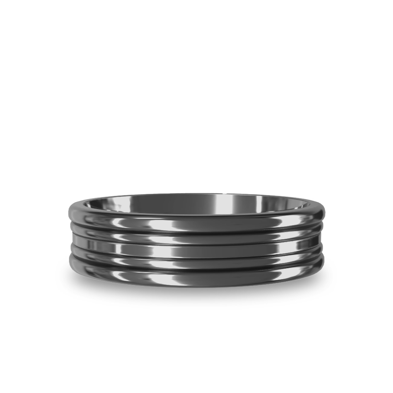 Modern Wedding Band in Black Zirconium