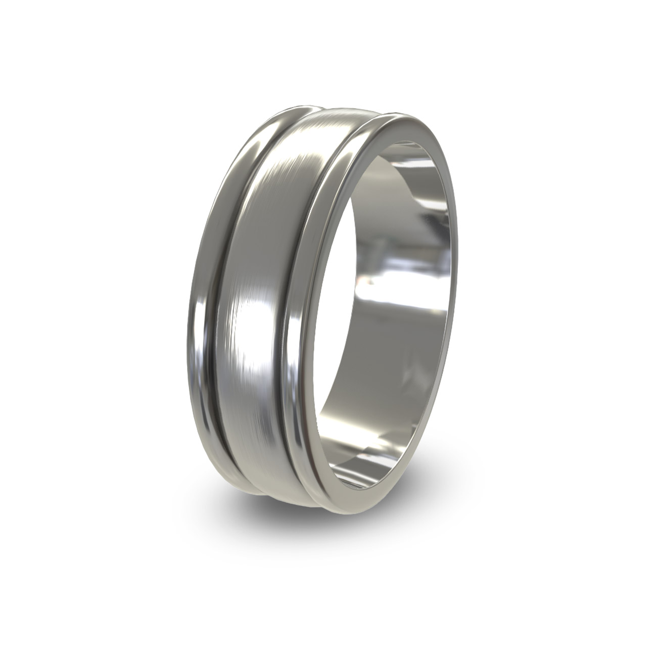 Modern Wedding Band in Sterling Silver