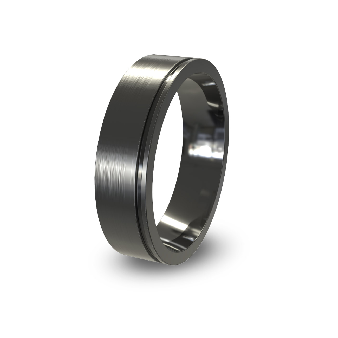 Modern Wedding Band in Black Zirconium