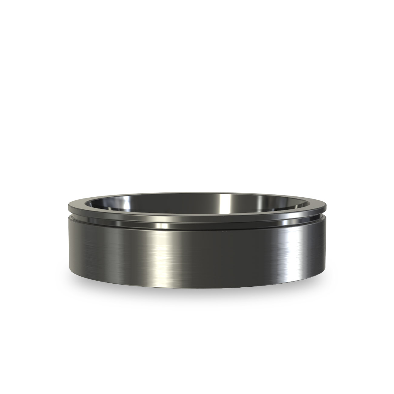 Modern Wedding Band in Black Zirconium
