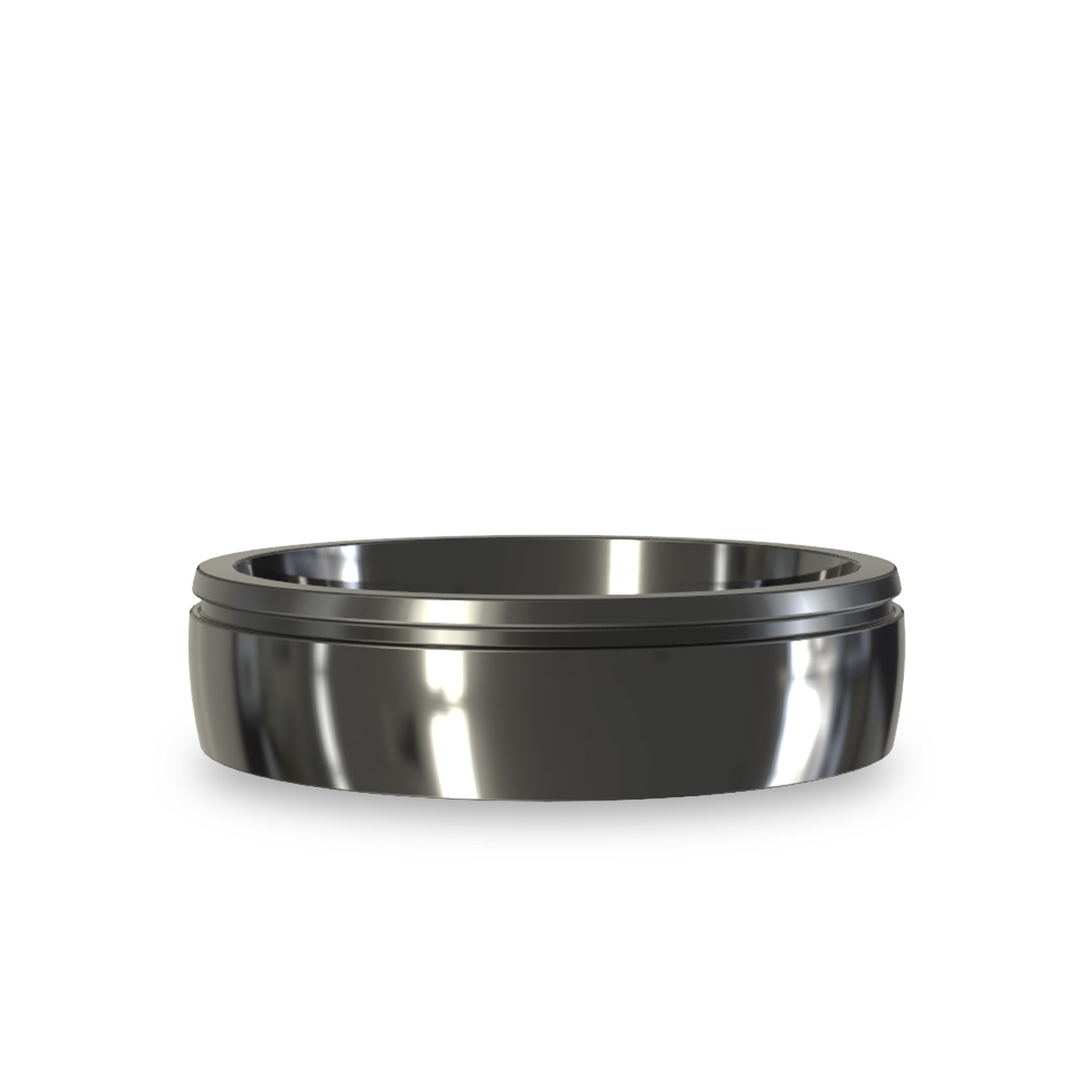 Modern Wedding Band in Black Zirconium
