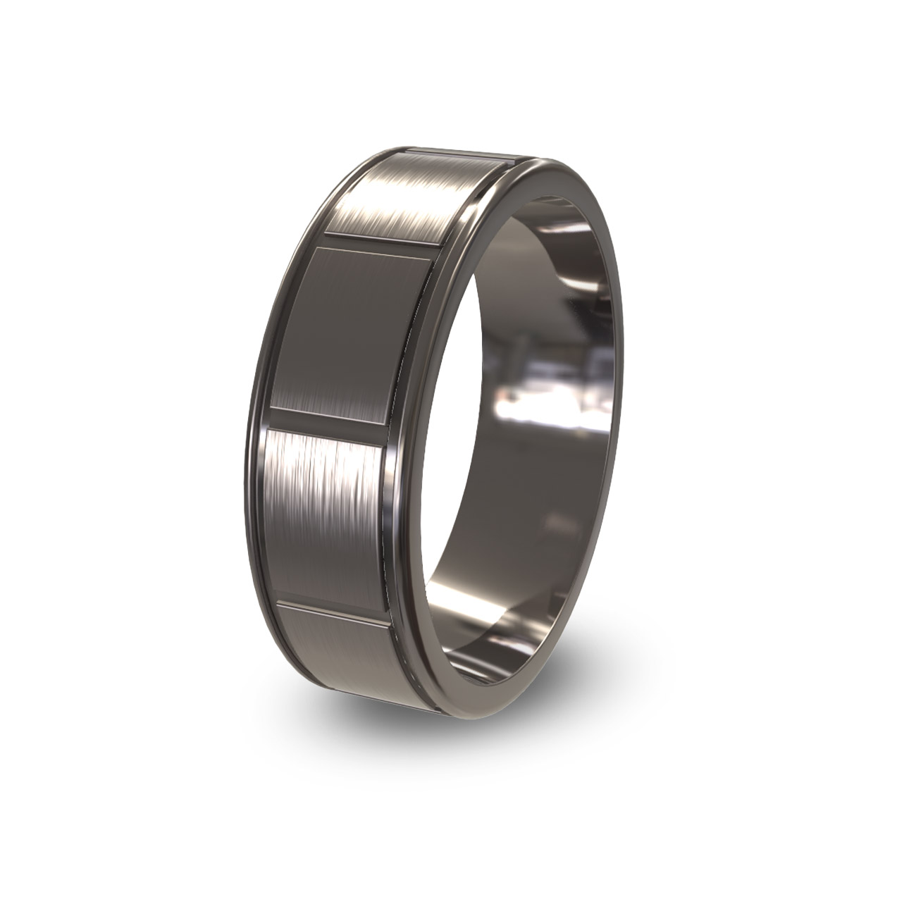 Modern Wedding Band in Titanium