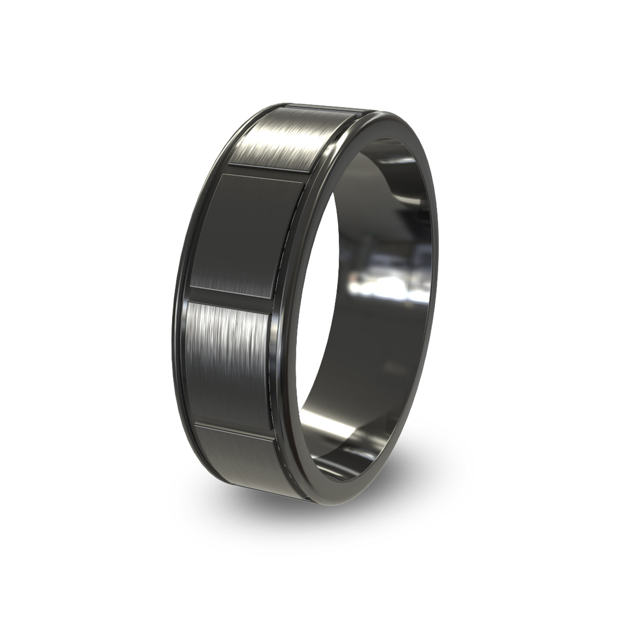 Modern Wedding Band in Black Zirconium