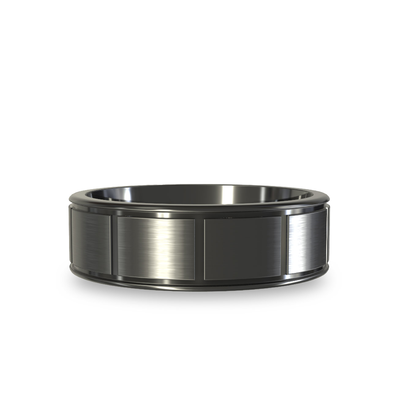 Modern Wedding Band in Black Zirconium