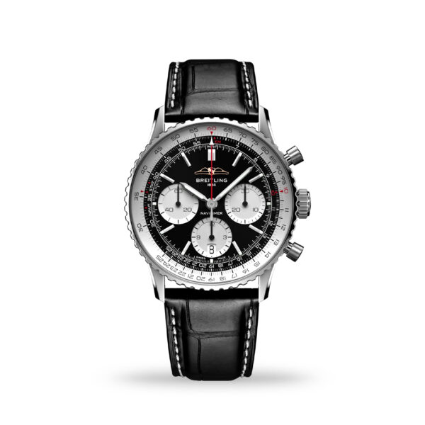 Breitling Navitimer B01 Chronograph 41mm AB0139211B1P1 with black dial and leather strap