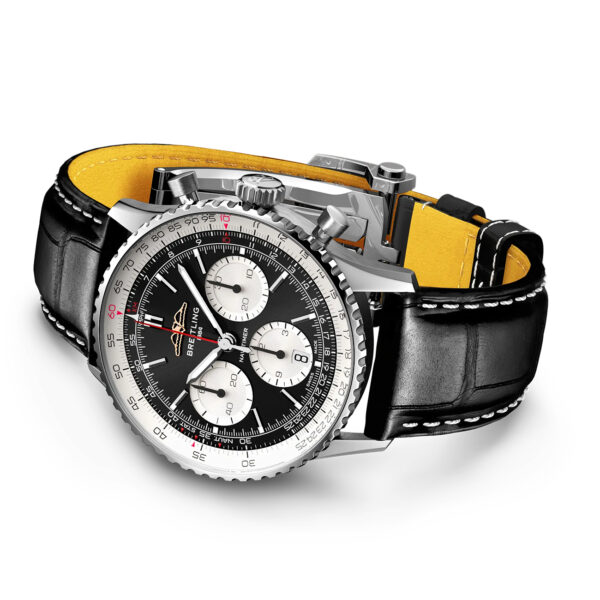 Breitling Navitimer B01 Chronograph 41mm AB0139211B1P1 with black dial and leather strap
