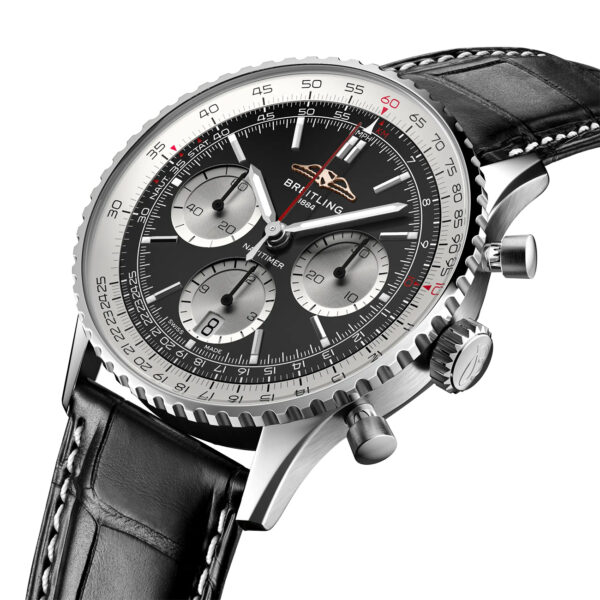 Breitling Navitimer B01 Chronograph 41mm AB0139211B1P1 with black dial and leather strap