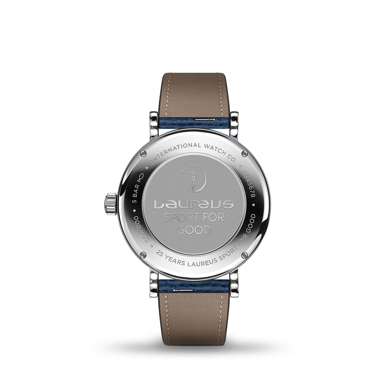 IWC-IW359202-Portofino-Date-Laureus-Blue-Back IWC Portofino Pointer Date Laureus Case Back 39mm